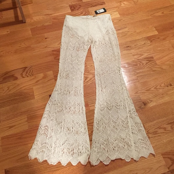 Wide leg crochet pants