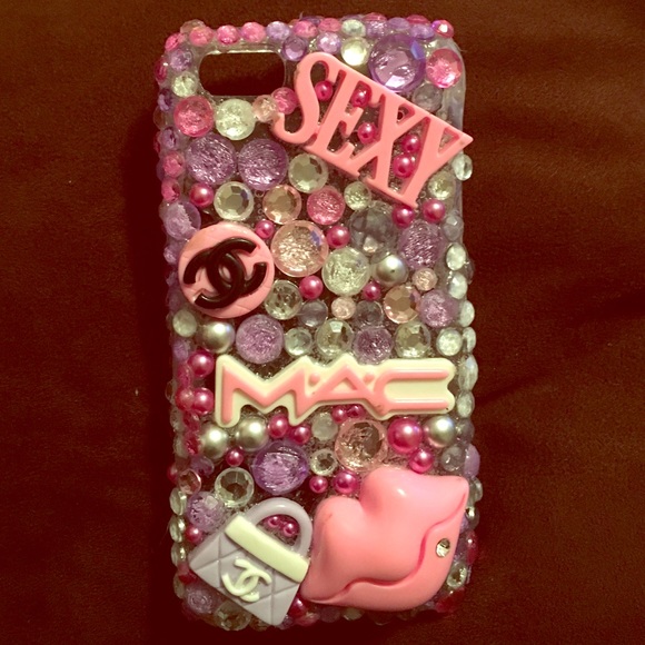 Iphone 5c MAC case pink and purple