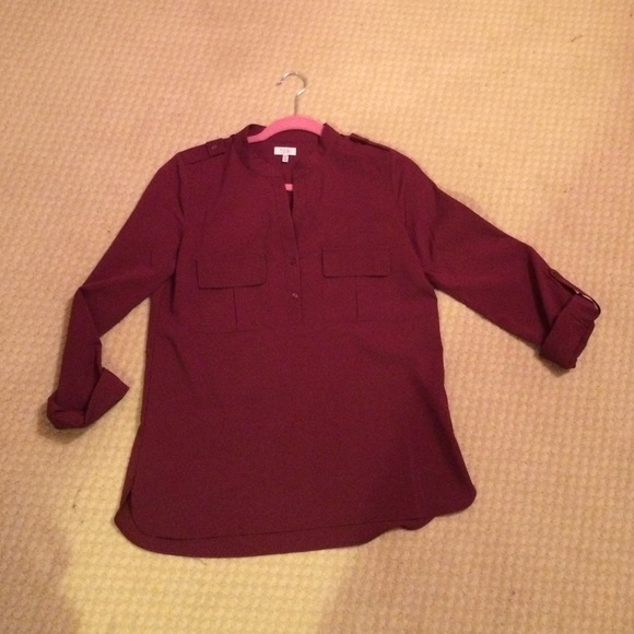 Deep red quarter button down