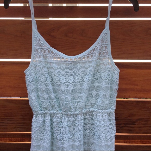 Lacey mint colored mini dress. - Picture 2 of 3