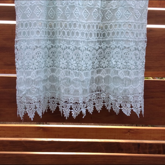 Lacey mint colored mini dress. - Picture 3 of 3