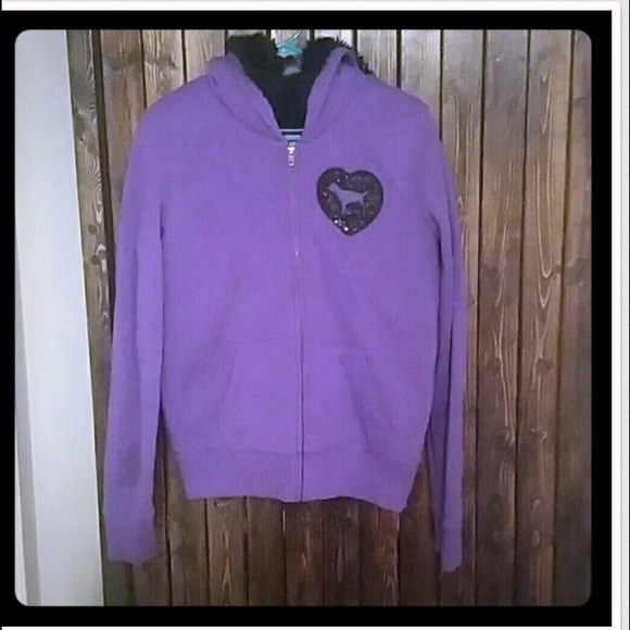 Purple Victoria's Secret faux fur jacket