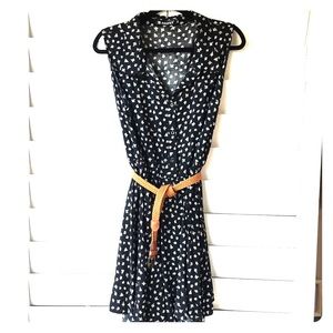 Black & white floral shirt dress