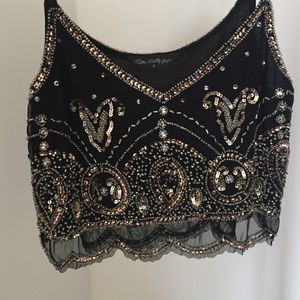Miss Selfridge sequin crop top