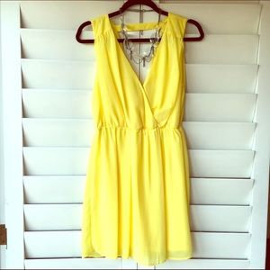 Yellow mini summer dress
