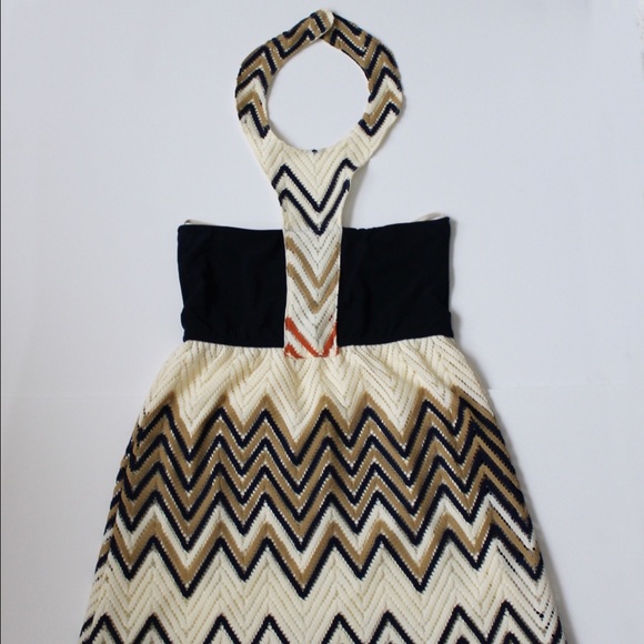 Orange and Blue Chevron Pattern Dress