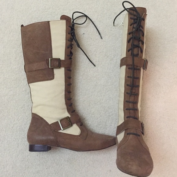 🚫SOLD🚫 Vintage Lace Up Leather & Canvas Riding