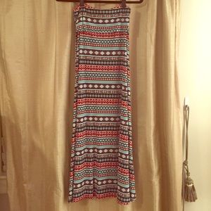 Cute Printed Fold Over Maxi Skirt