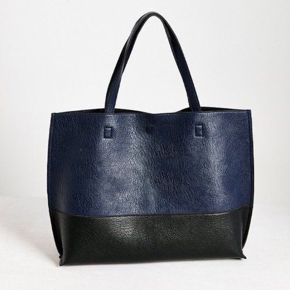 Reversible Vegan Leather & Canvas Tote