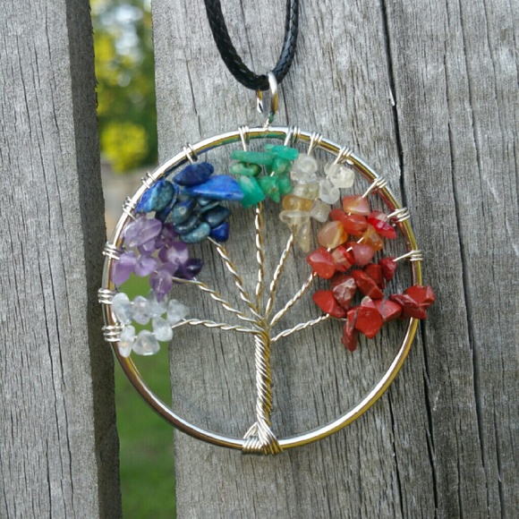 2 X NEW Natural Amythyst Life Tree Necklace - Picture 2 of 3