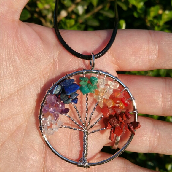 2 X NEW Natural Amythyst Life Tree Necklace - Picture 3 of 3