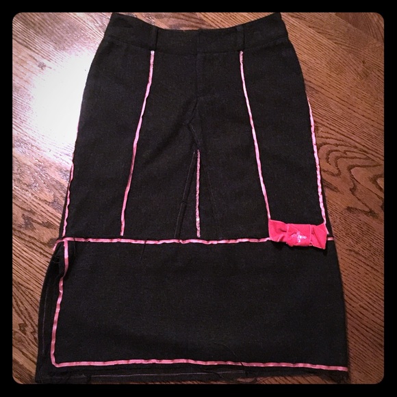 Long Gray Wool Skirt One of a Kind Small