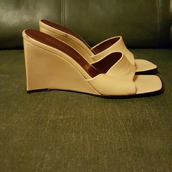 Beige Charles David Wedge Shoes