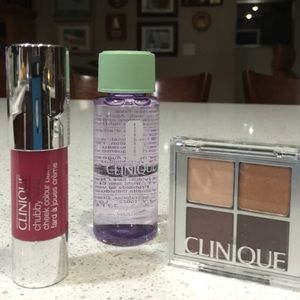 Clinique  eye shadow, chubby stick makeup remover