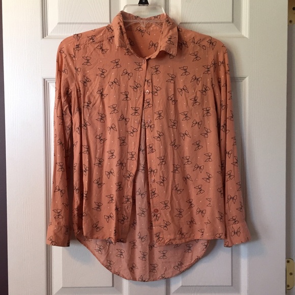 Peach button down blouse
