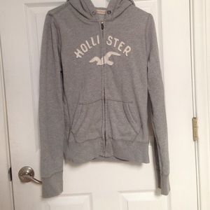 Gray Hollister zip up. Size large