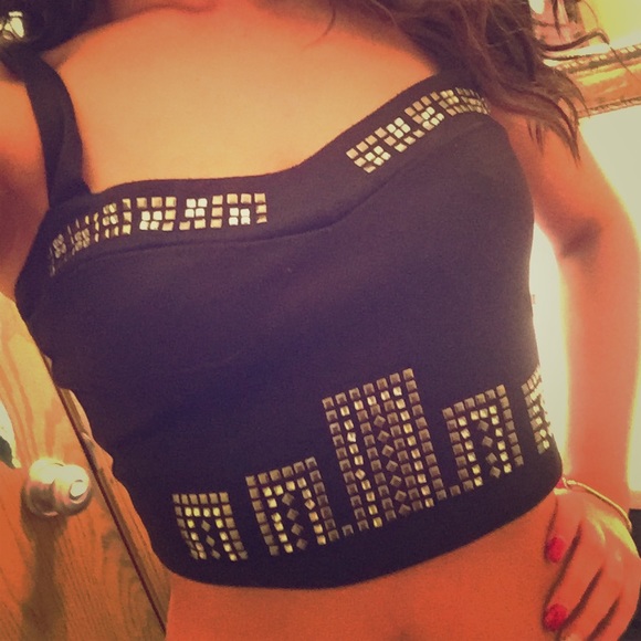 Crop top black sequin