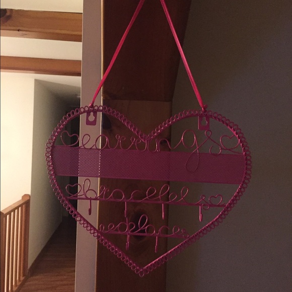 Pink earring and jewelry organizer