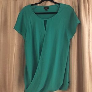 Emerald Green Drape Front Blouse