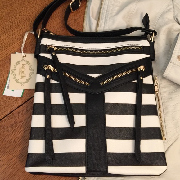 Handbags - Cross body bag black and white striped