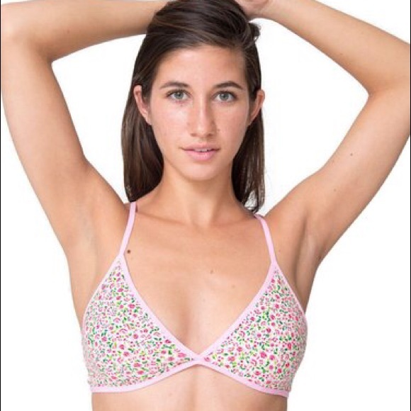 American Apparel Cross-back Floral Bralette