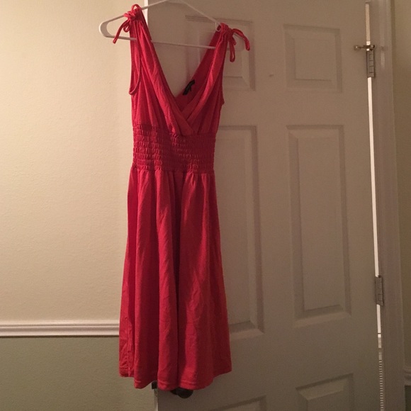 Coral sleeveless dress