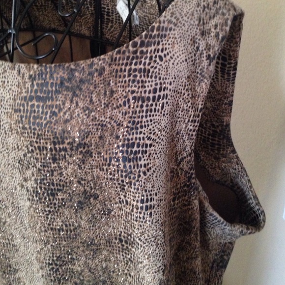 Animal Snakeskin Print Gold Shift Dress - Picture 3 of 4