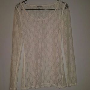 Express white lace top
