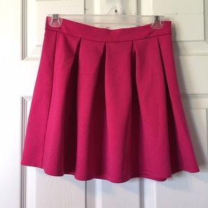 Hot pink pleated skirt