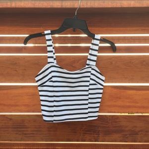 Black and white stripe crop top.