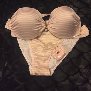 Pink & White Striped Victoria's Secret Bikini