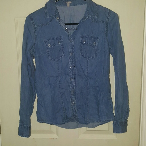 Denim button-down