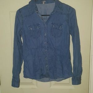Denim button-down