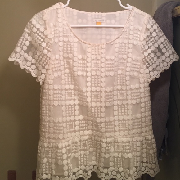 Cute white colored peplum top from anthropologie