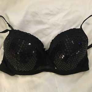 Black sequin bra