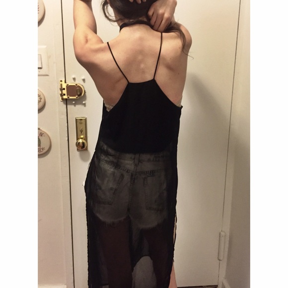 💕✨sheer black maxi slit top✨💕 - Picture 2 of 3