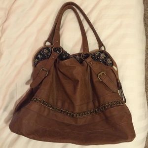 Cute slouchy brown faux-leather bag