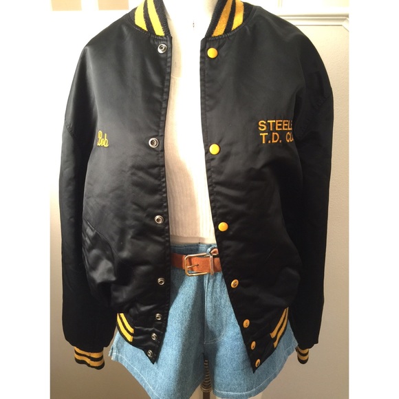 vintage steelers t.d. club bomber jacket