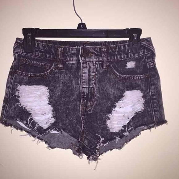 Acid wash shorts