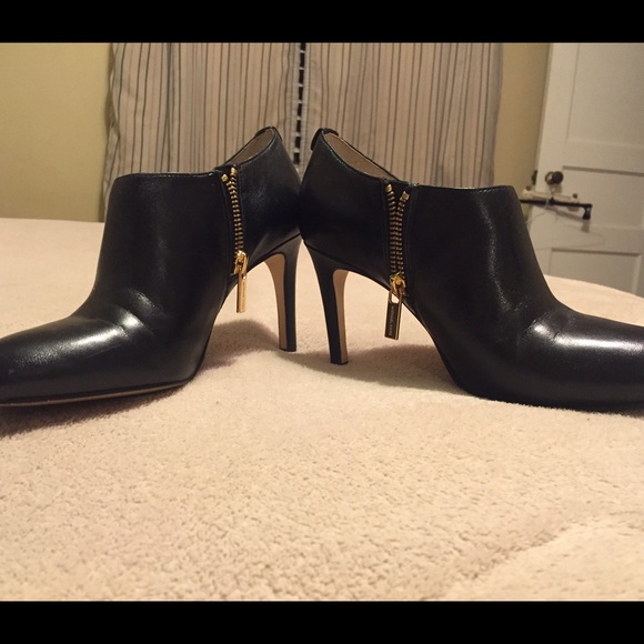 Michael Kors black leather booties