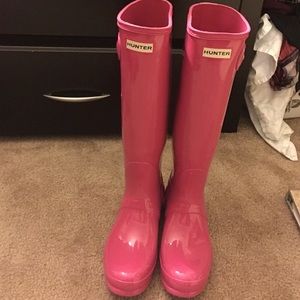 PINK TALL HUNTER BOOTS