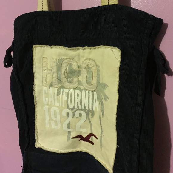 GUC Hollister Hco Navy Blue Corduroy Tote Bag - Picture 4 of 4