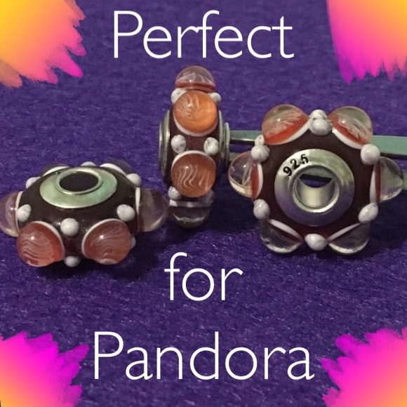 NWOT 925 Unique Murano Glass European Charm