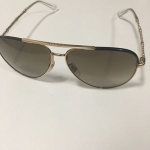 Gucci gold aviator sunglasses with crystals