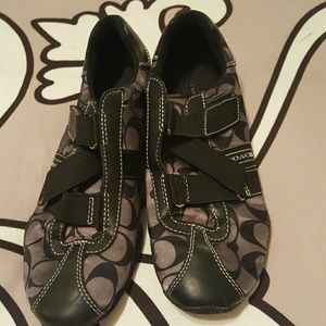 Black Coach Velcro Sneakers
