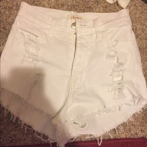white high waisted shorts size small!!