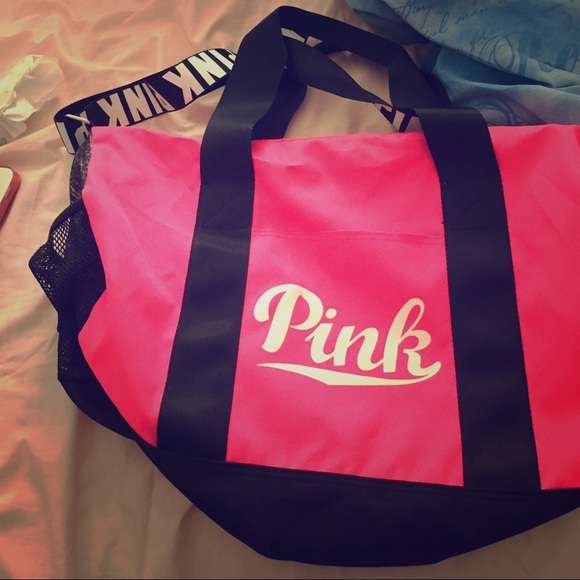 Pink cross body gym bag