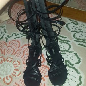 Black gladiator sandals