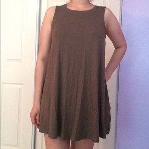 Knit mini olive dress!