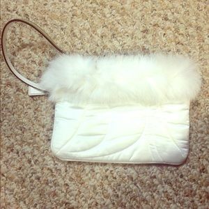 Coach Wristlet (White Fur) (NWOT)